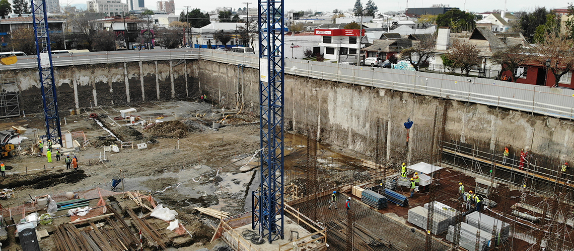 Entibación con Pilotes CFA Anclados Edificio 2 Oriente, Talca, Chile