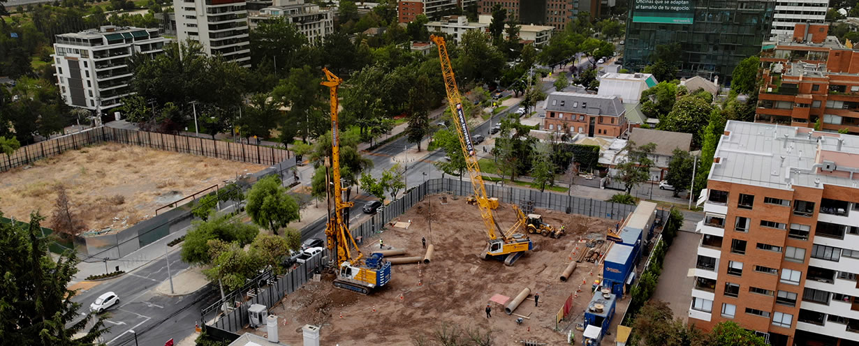 Entibación y excavación llave en mano, Edificio Rodrigo de Quiroga, Vitacura