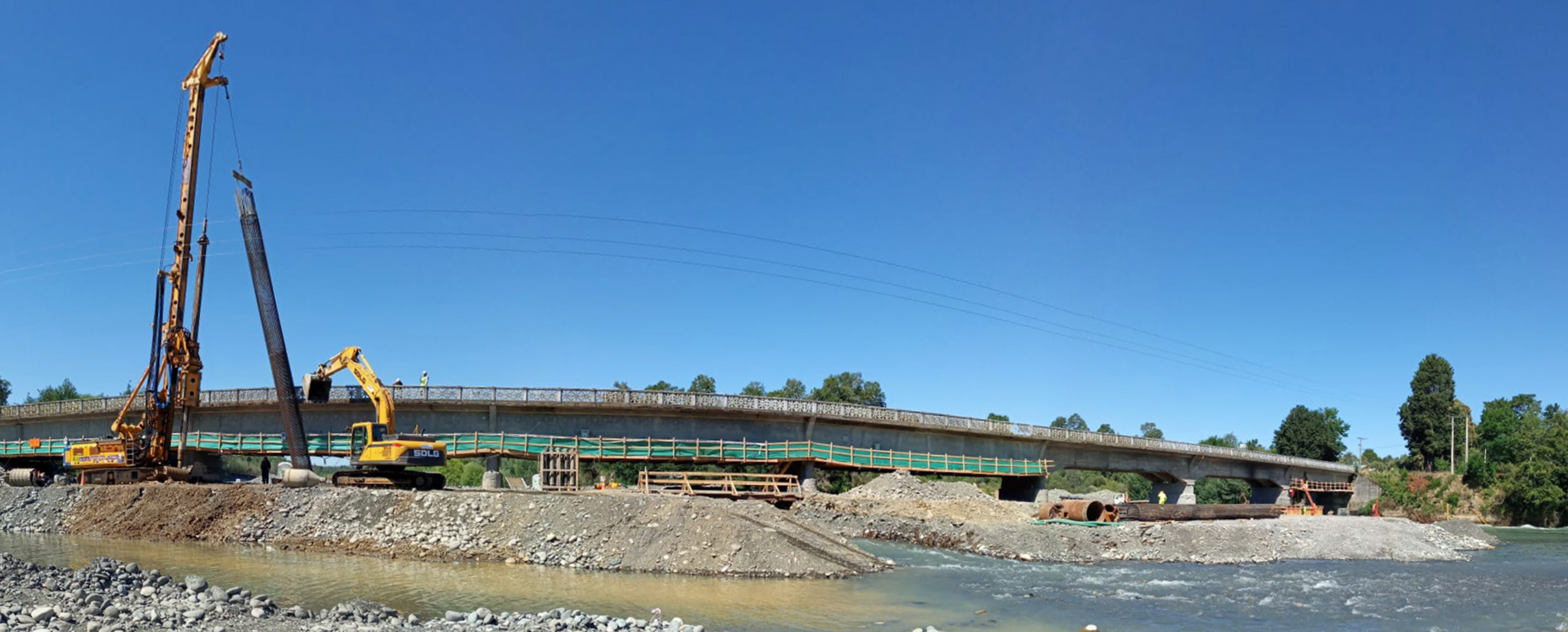 Reforzamiento con Pilotes para el Puente Allipen, Cunco, Araucanía, Chile